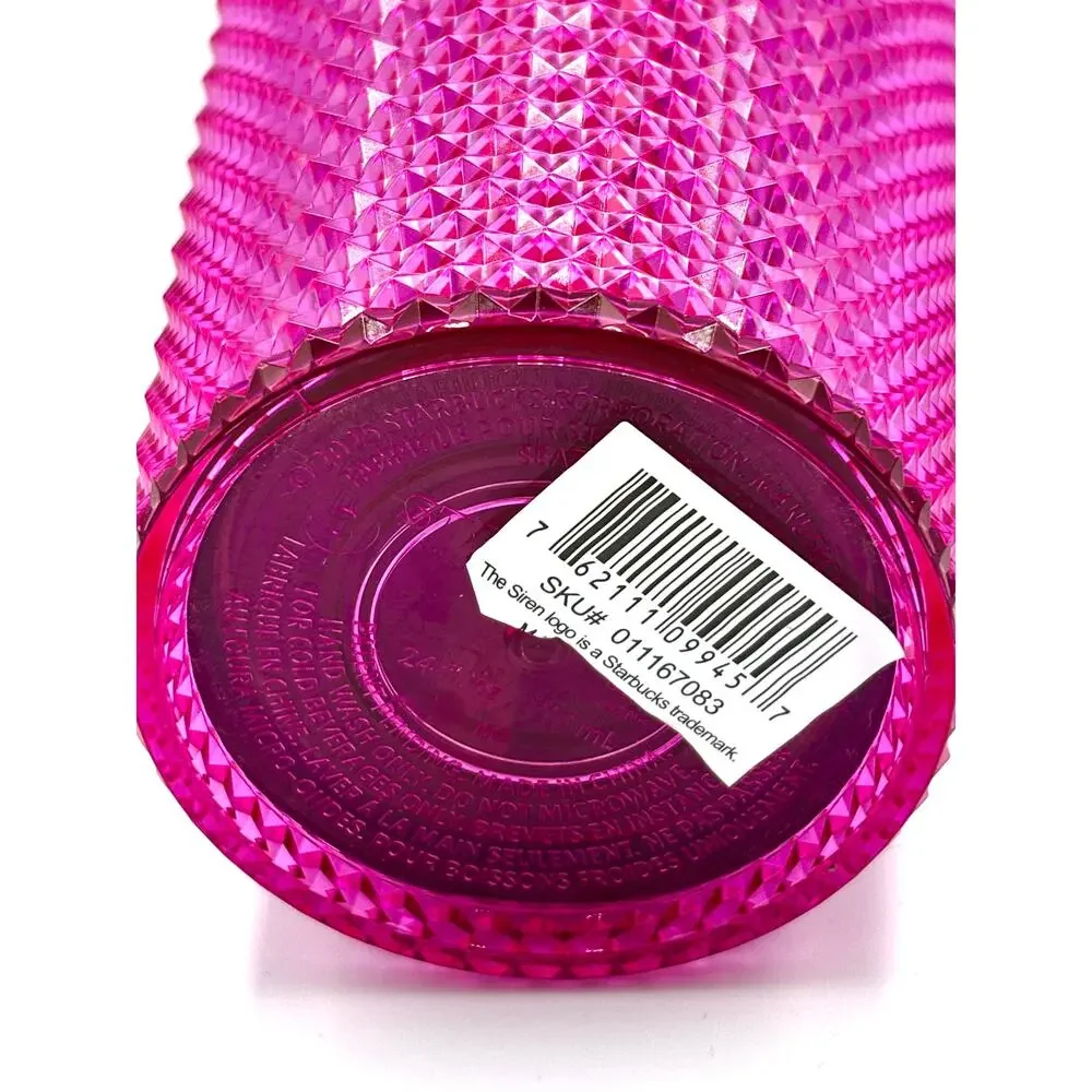 Starbucks 2025 Iridescent Pink Domed Studded 24oz Venti Cold Cup Tumbler NEW